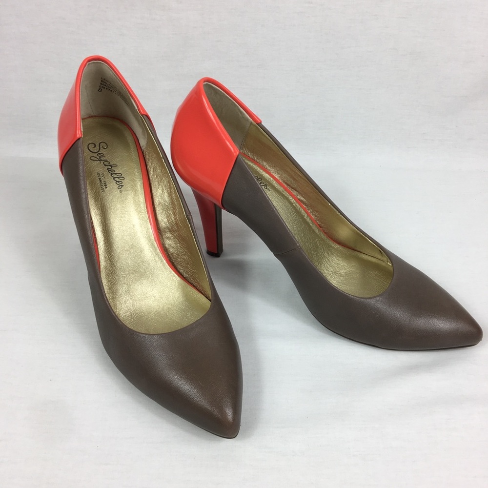 Seychelles Anthropologie Colorblock heels